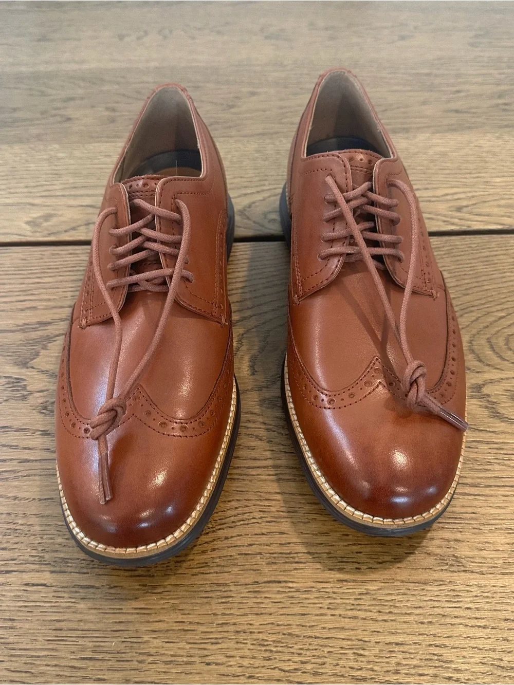 Cole Haan Original Wingtip Oxford Shoes Men’s 9.5 Brown Leather Grand.OS NEW